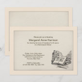 Open Boek Pensioen Diner Uitnodiging (Voorkant / Achterkant)