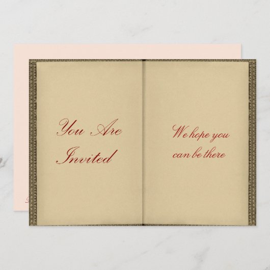 Open boek - stijl nodigt u uit kaart (Voorkant / Achterkant)