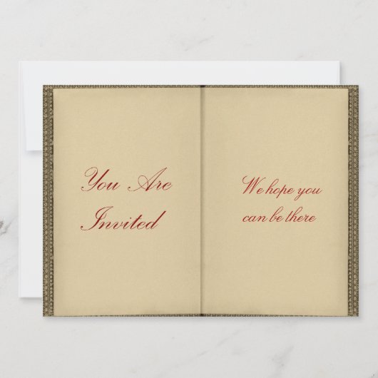 Open boek -  stijl nodigt u uit kaart (Voorkant)