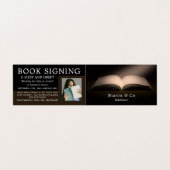 Open Boek, uitgever, schrijverboekhandtekening Visitekaartje (Buitenkant ongevouwen)