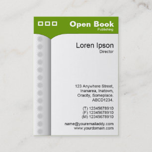 Open Boek (verticaal) - groen Visitekaartje