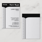 Open Boek (verticaal) - zwart Visitekaartje (Voorkant / Achterkant)
