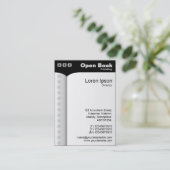 Open Boek (verticaal) - zwart Visitekaartje (Staand voorkant)