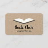 Open boek visitekaartje (Voorkant)