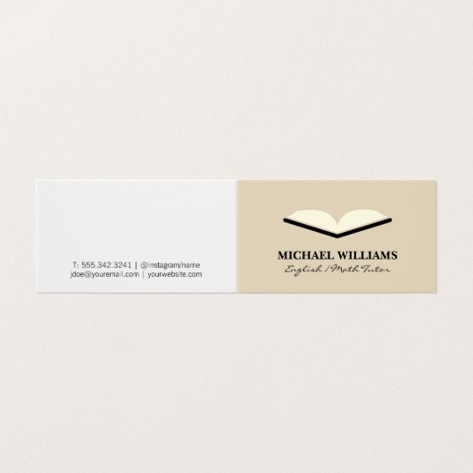 Open Boek Visitekaartje (Buitenkant ongevouwen)