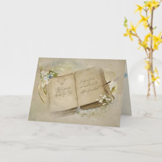 open  boek voor 55e Jubileum Kaart (Gele Bloem)