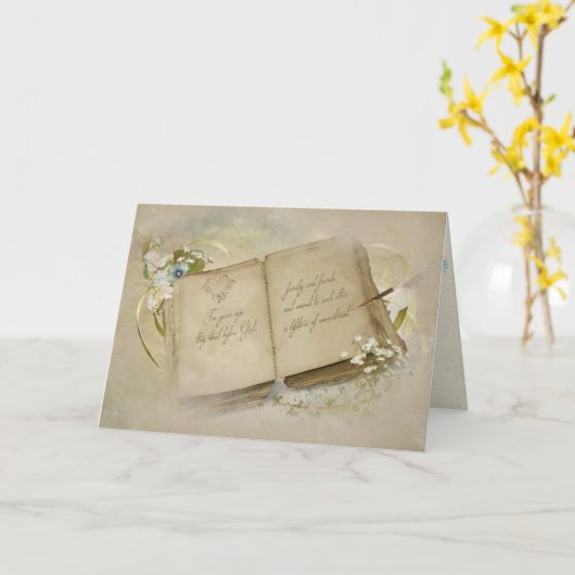 open  boek voor het 10e Jubileum Kaart (Gele Bloem)