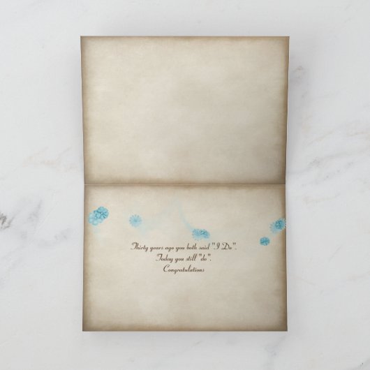 open  boek voor het 30e Jubileum Kaart (Binnen)