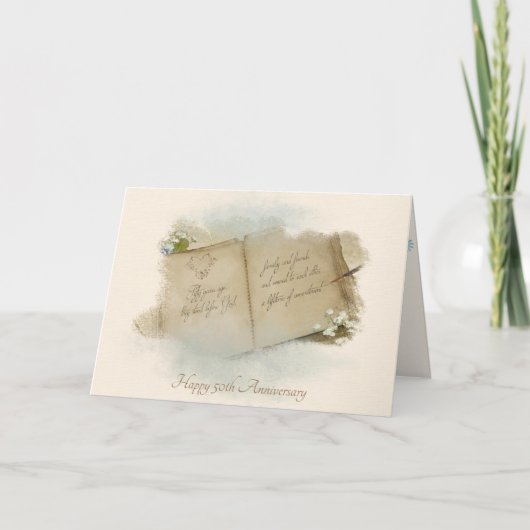 open  boek voor het 50e Jubileum Kaart (Voorkant)