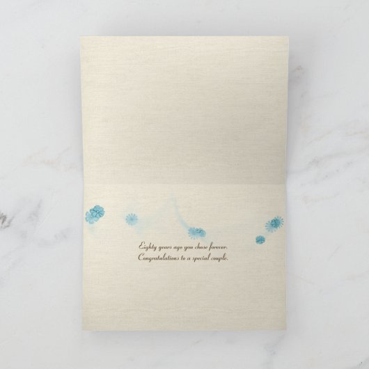 open  boek voor het 80e Jubileum Kaart (Binnen)