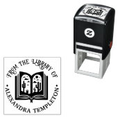 Open Boek Woestijn Landschap Pagina's Bibliotheek  Zelfinktende Stempel (In situ)