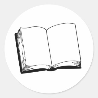 Open Boek zwart-wit sticker