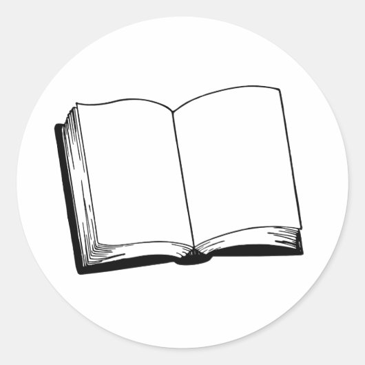 Open Boek zwart-wit sticker (Voorkant)