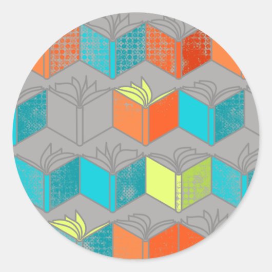 Open boeken ronde sticker (Voorkant)