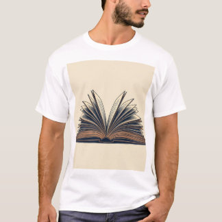 Open boekenpagina's veranderden literaire ontsnapp t-shirt