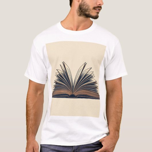 Open boekenpagina's veranderden literaire ontsnapp t-shirt (Voorkant)