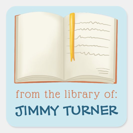 Open Boekenplaat Vierkante Sticker (Voorkant)