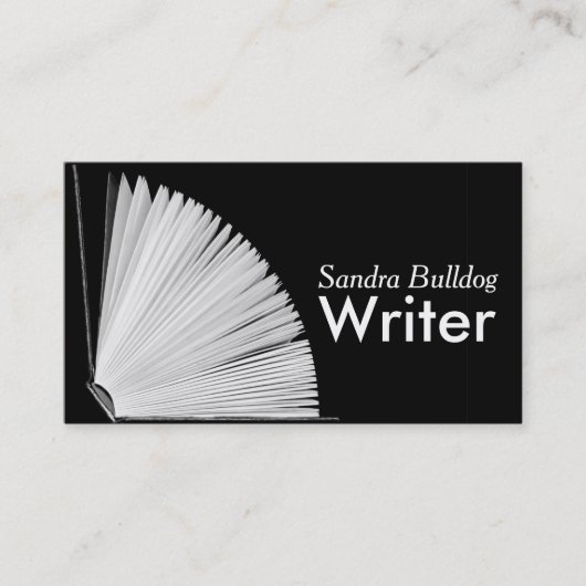 Open Book AUTEURS & SCHRIJVERS Visitekaartje (Voorkant)
