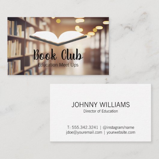 Open Book | Bibliotheek | onderwijs Visitekaartje (Voorkant / Achterkant)