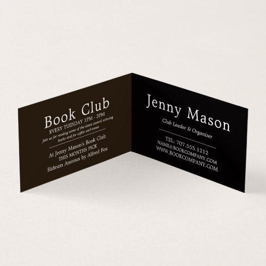 Open Book, Book Club Gedetailleerd Visitekaartje (Binnen)