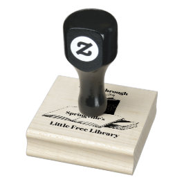 Open Book Design Wooden Stempel