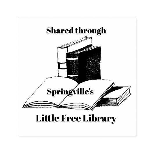 Open Book Design Wooden Stempel (Afrduk)