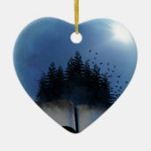 Open Book Forest Keramisch Ornament (Voorkant)