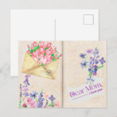 Open Book Style Art met Floral Mam Briefkaart (Voorkant / Achterkant)