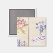 Open Book Style Art met Floral Mam Magneet (Voorkant / Achterkant)