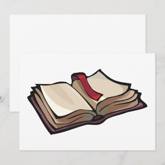 Open Book-uitnodigingen Kaart (Voorkant / Achterkant)