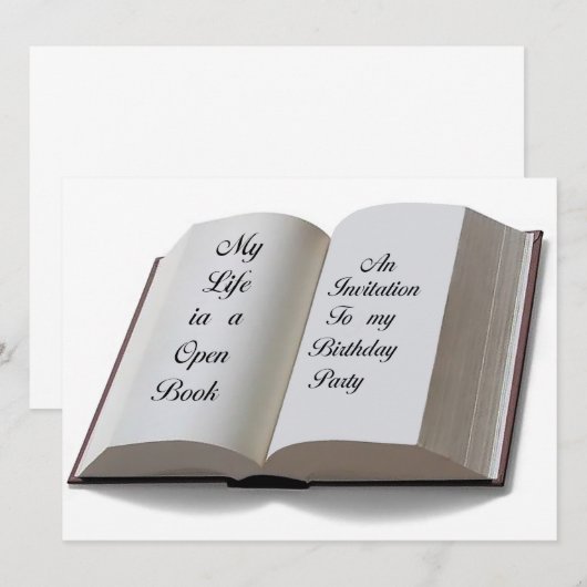 Open Book-uitnodigingskaart Kaart (Voorkant / Achterkant)