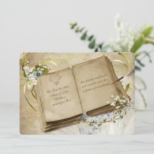Open Book Vow Renewal Noite Kaart (Staand voorkant)