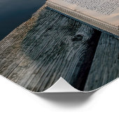 Open Book With Coffee On a Lake Dock Perfect Poster (Hoek)