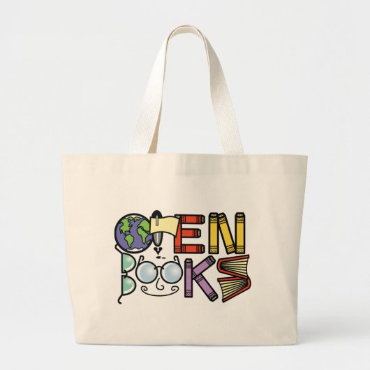 Open Books Jumbo Canvas tas (Voorkant)