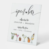 open bord voor trouwtafel reclamebord met voetstuk (Voorkant)