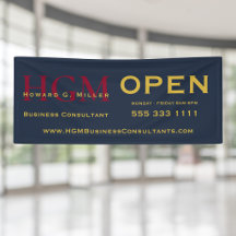 Open Business Blauw Rood Goud Monogram