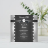 Open Business Formal Black Silver voor bedrijven Kaart (Staand voorkant)