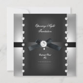 Open Business Formal Black Silver voor bedrijven Kaart (Achterkant)