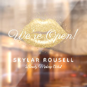 Open Business Gold Black Lips Makeup Raamsticker (Vel 2)