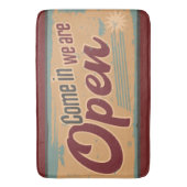 open business retro cafe garage badmat (Voorkant Verticaal)