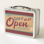  open business retro cafe garage house vlag (Achterkant)