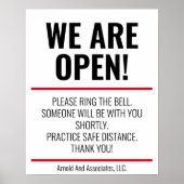 Open Business Sign. met instructies Poster (Voorkant)
