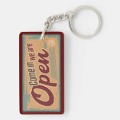 open business sign retro cafe garage sleutelhanger (achterkant)