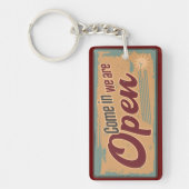 open business sign retro cafe garage sleutelhanger (Voorkant)