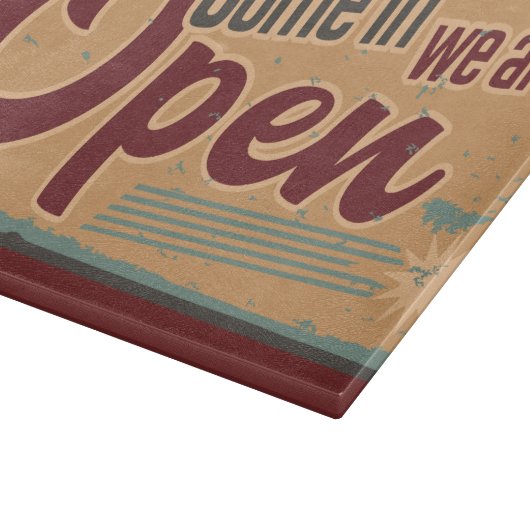  open business sign retro cafe garage snijplank (Hoek)