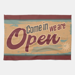 open business sign retro cafe garage theedoek