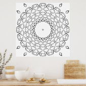 Open Center Hart Mandala Kleurplaat Ontwerp Poster (Keuken)