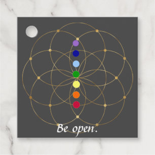 Open Chakra en Zaden van het leven Bedankjes Labels