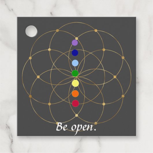Open Chakra en Zaden van het leven Bedankjes Labels (Voorkant)