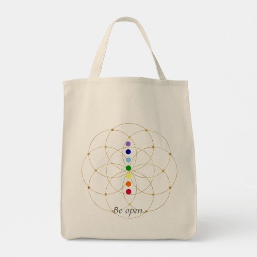 Open Chakra en Zaden van het leven Tote Bag (Achterkant)